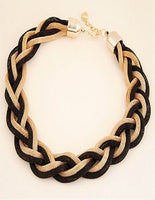 Black & Gold Weave Choker Necklace