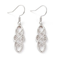 Brass Dangle Earrings - Trinity Knot Triquetra - Gold or Bright Silver