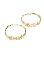 Ethnic Hollow out Geometric Big Statement Hoop Earrings - Gold or Silver