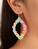 Candy Color Leather Geometric Boho Chic Dangle Earrings