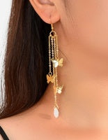 Multi-layer Chain Butterfly Drop Dangle Earrings