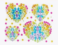 Craft Stickers - Rhinestone Multi Colours - Hearts