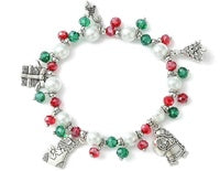 Christmas Bracelet - Glass Beads & Silver Findings