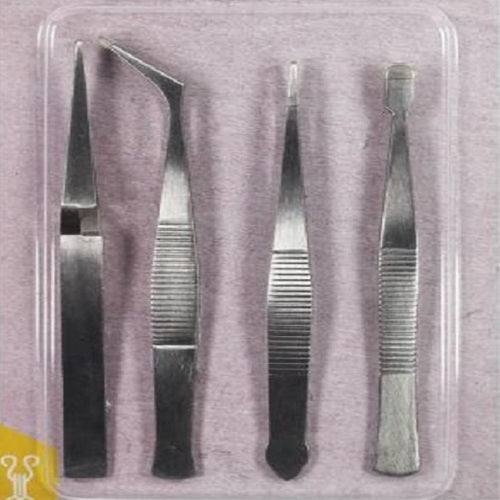 4 Piece Tweezers Set