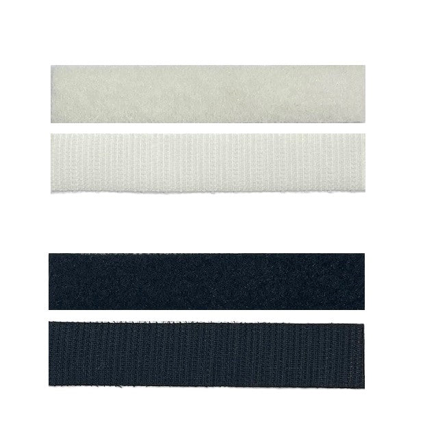Velcro® Genuine Brand Iron On Hook & Loop Tape - 10cm x 19mm - Black or White