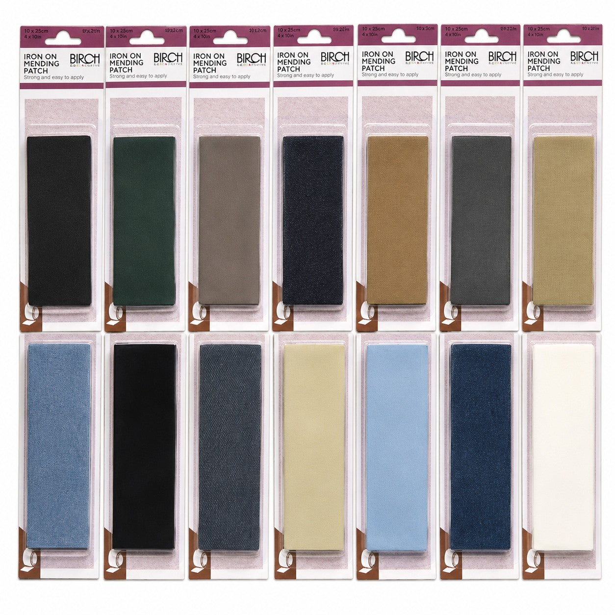 Iron On Mending Patch - 90 x 255mm - 14 Colours