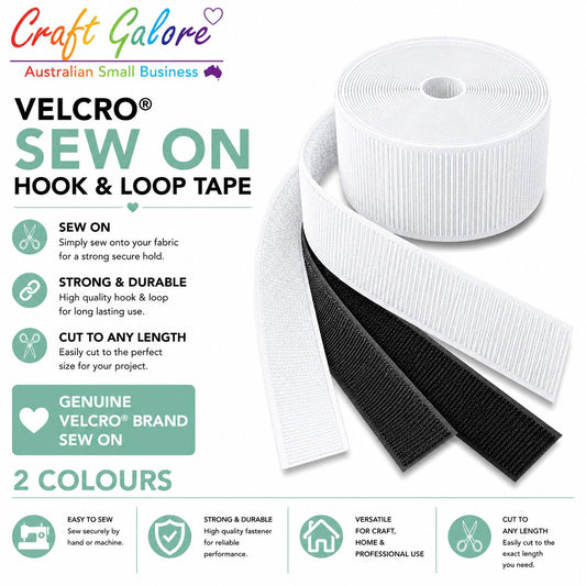 20mm Genuine Velcro® SEW ON - Hook & Loop Tape - 1mt