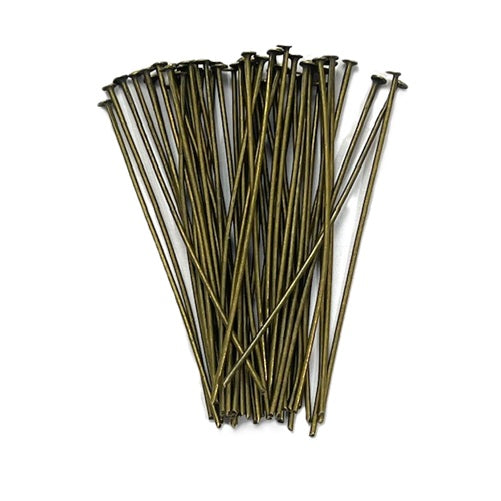 Head Pins - 50mm - 50 Pieces - Straightened