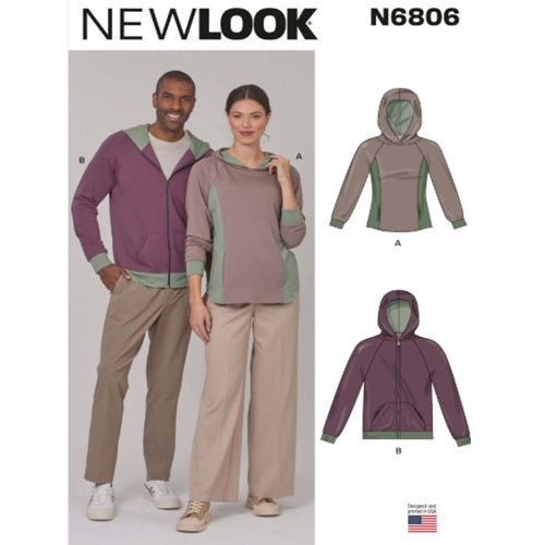 New Look Sewing Pattern 6806 - Unisex Hoodies