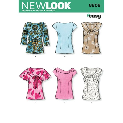 New Look Sewing Pattern 6808 - Ladies Tops