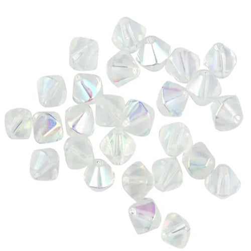 Glass Bicone Crystal AB Beads - 4mm & 6mm