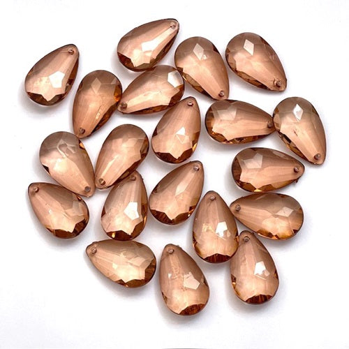 Plastic Acrylic Tear Drop Beads - Amber - Small / Medium / Large