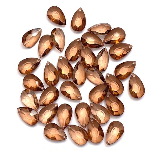 Plastic Acrylic Tear Drop Beads - Amber - Small / Medium / Large