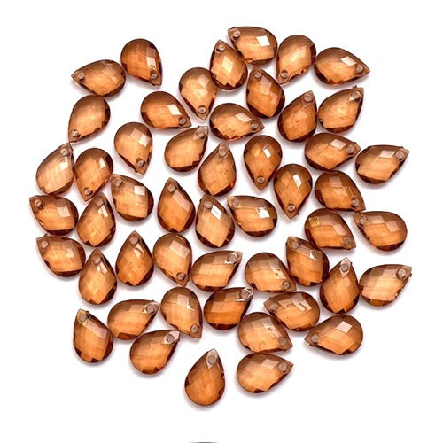 Plastic Acrylic Tear Drop Beads - Amber - Small / Medium / Large