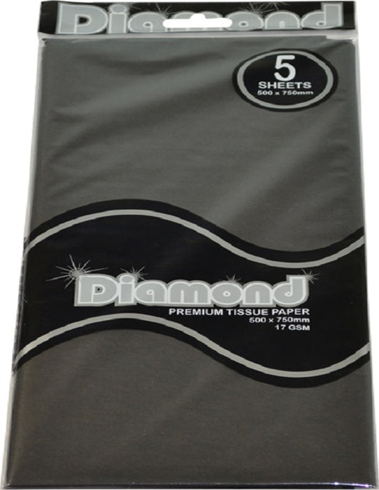 Tissue Paper - 5 Sheet Packs - 50cm X 75cm - Black