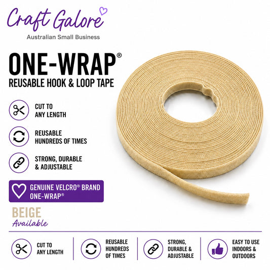 1mt x 12.5mm Genuine VELCRO Brand One Wrap Reusable Double Sided Hook Loop Tape 11 Colours