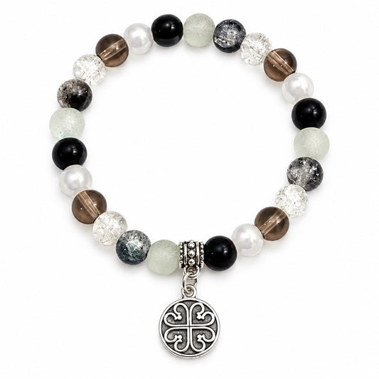 Handmade Stretchy Mystical Glass Bead Charm Bracelet - 8 Colours