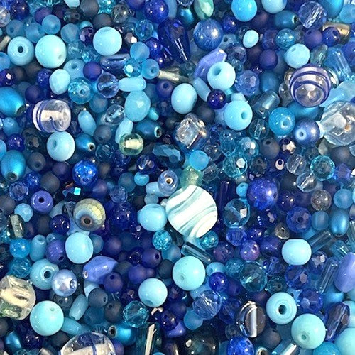 50g Glass Bead Mixes - 80 to 100 Pieces - Size 4mm to 12mm - 12 Colours
