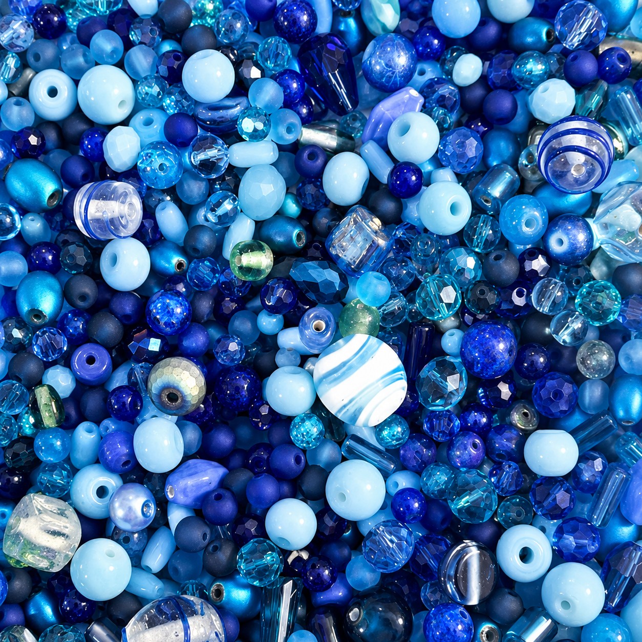 50g Glass Bead Mixes - 80 to 100 Pieces - Size 4mm to 12mm - 11 Colours