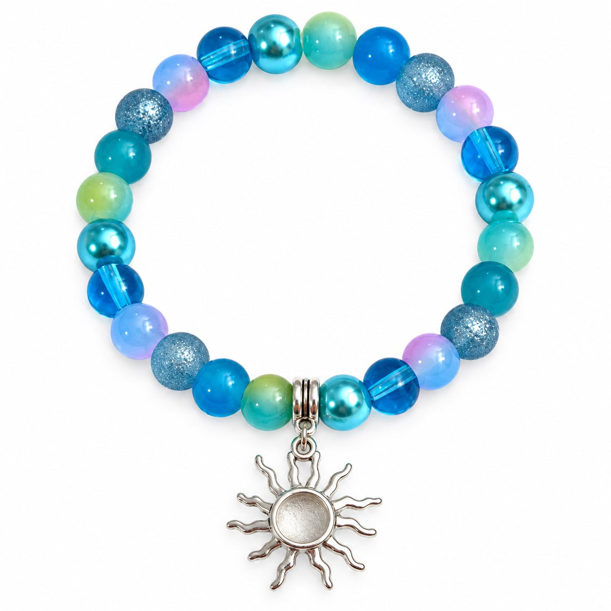 Handmade Stretchy Mystical Glass Bead Charm Bracelet - 8 Colours