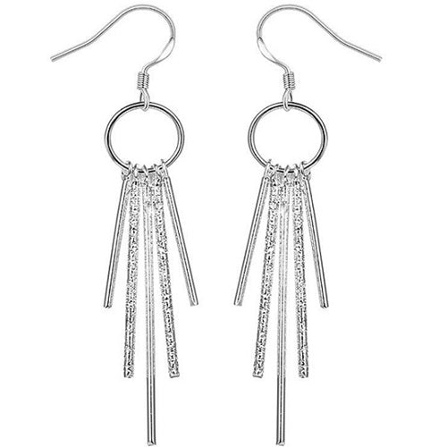 Brass Dangle Earrings - Bright Silver or Gold Plated