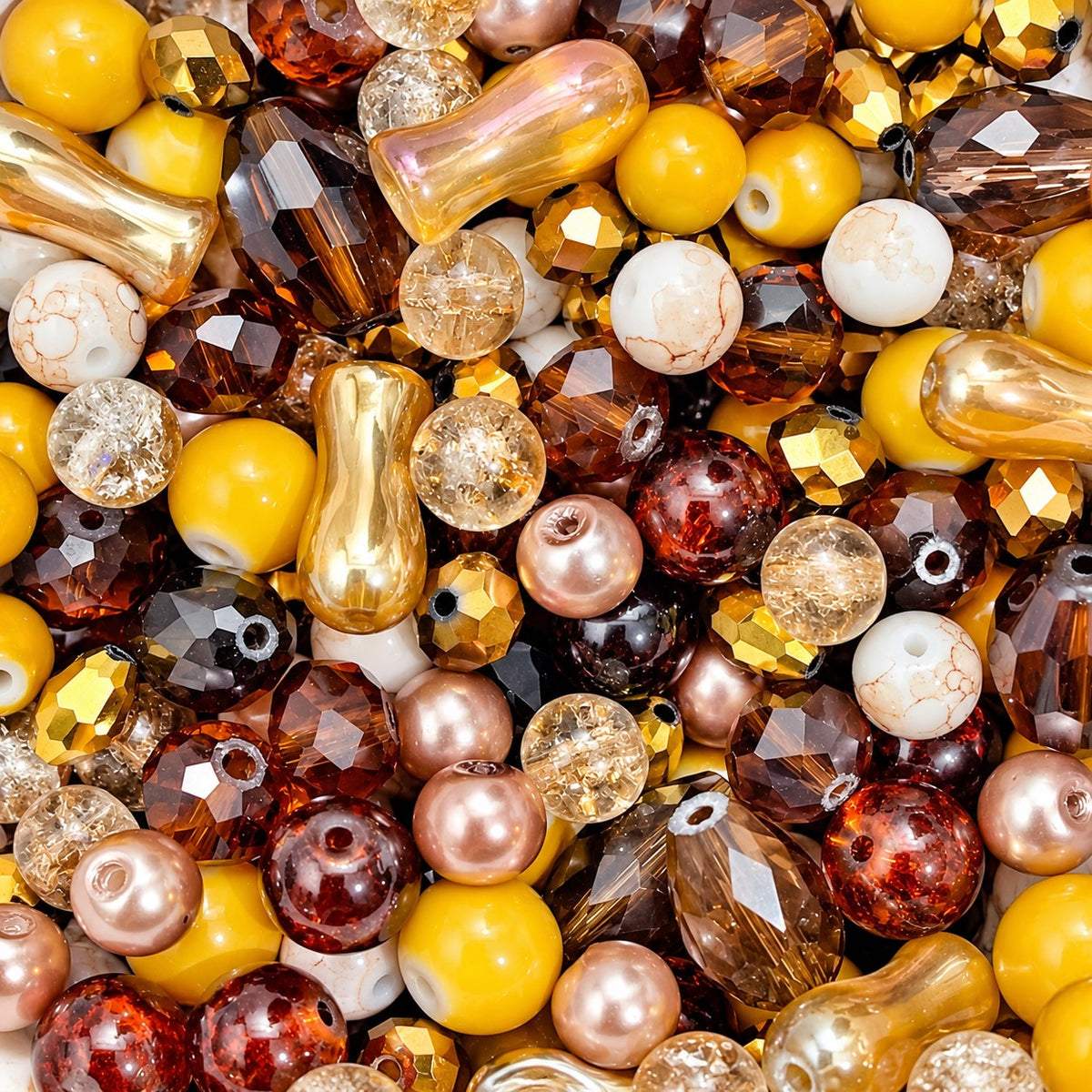 50g Glass Bead Mixes - 80 to 100 Pieces - Size 4mm to 12mm - 11 Colours