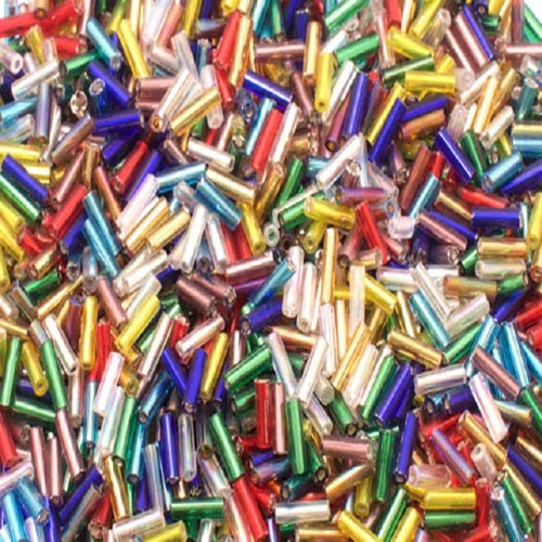 Glass Bugle Beads - Silver Lined - 6mm x 2mm - 20g - Approx 250 Pieces
