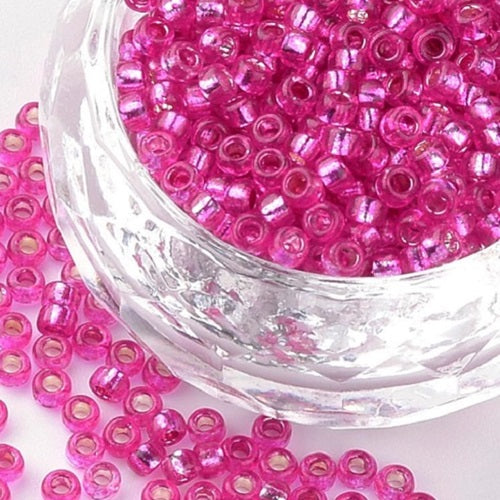 Glass Seed Beads - 2mm 11/0 - Silver Lined - 20g approx 1300 pieces