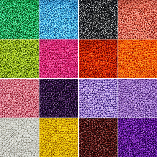 Glass Seed Beads - 2mm 11/0 - Opaque - 20g approx 1300 pieces