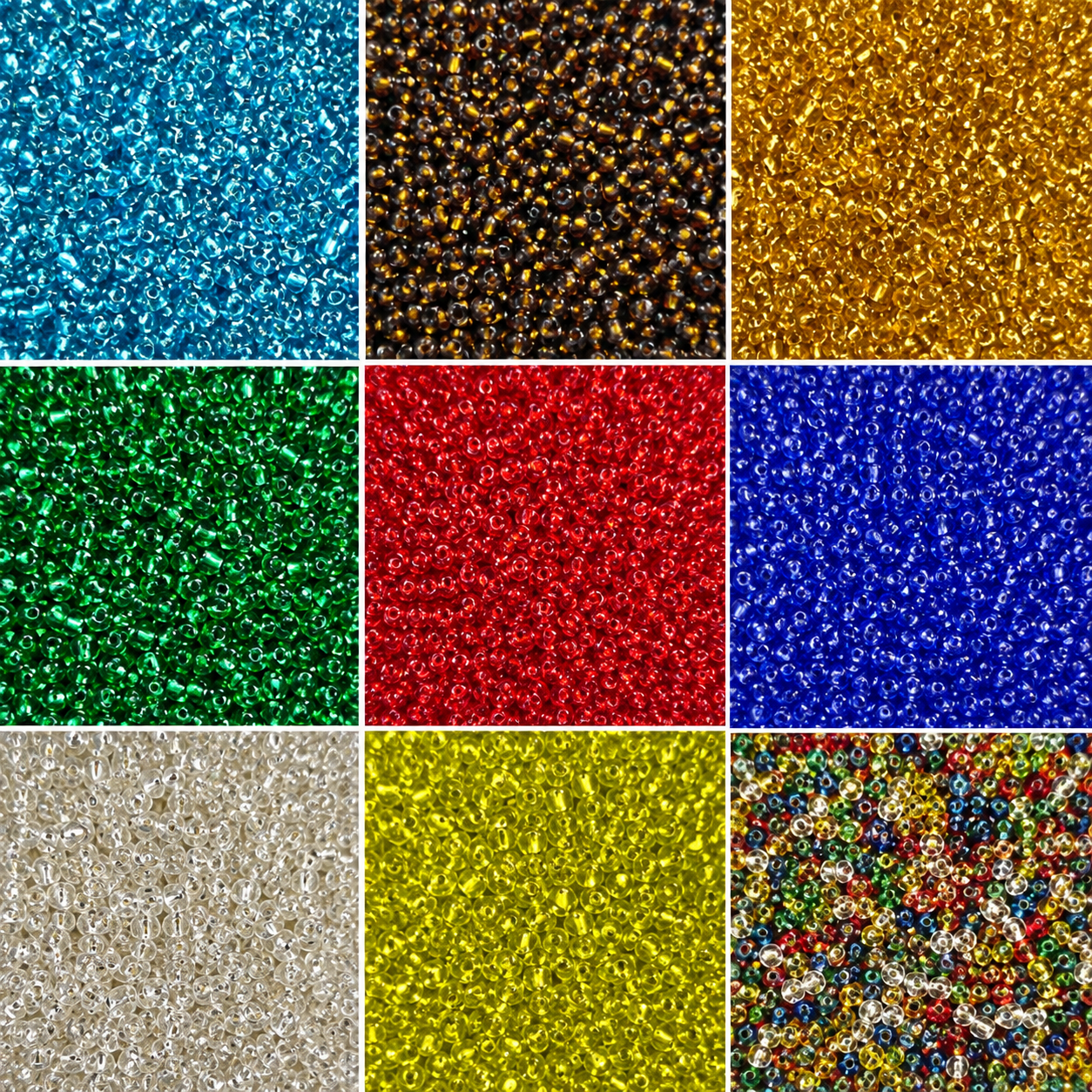 Glass Seed Beads - 2mm 11/0 - Silver Lined - 20g approx 1300 pieces