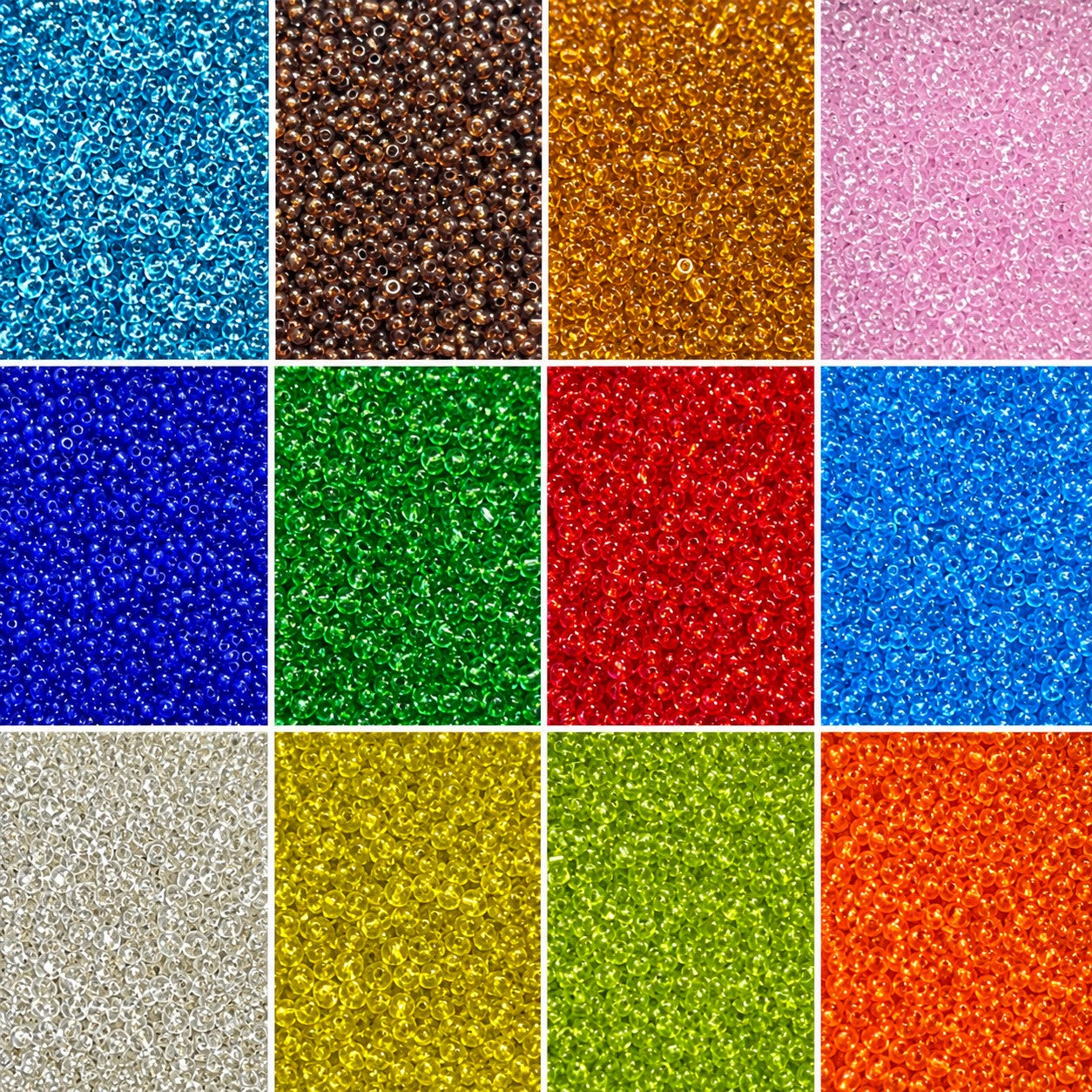 Glass Seed Beads - 2mm 11/0 - Transparent - 20g approx 1300 pieces