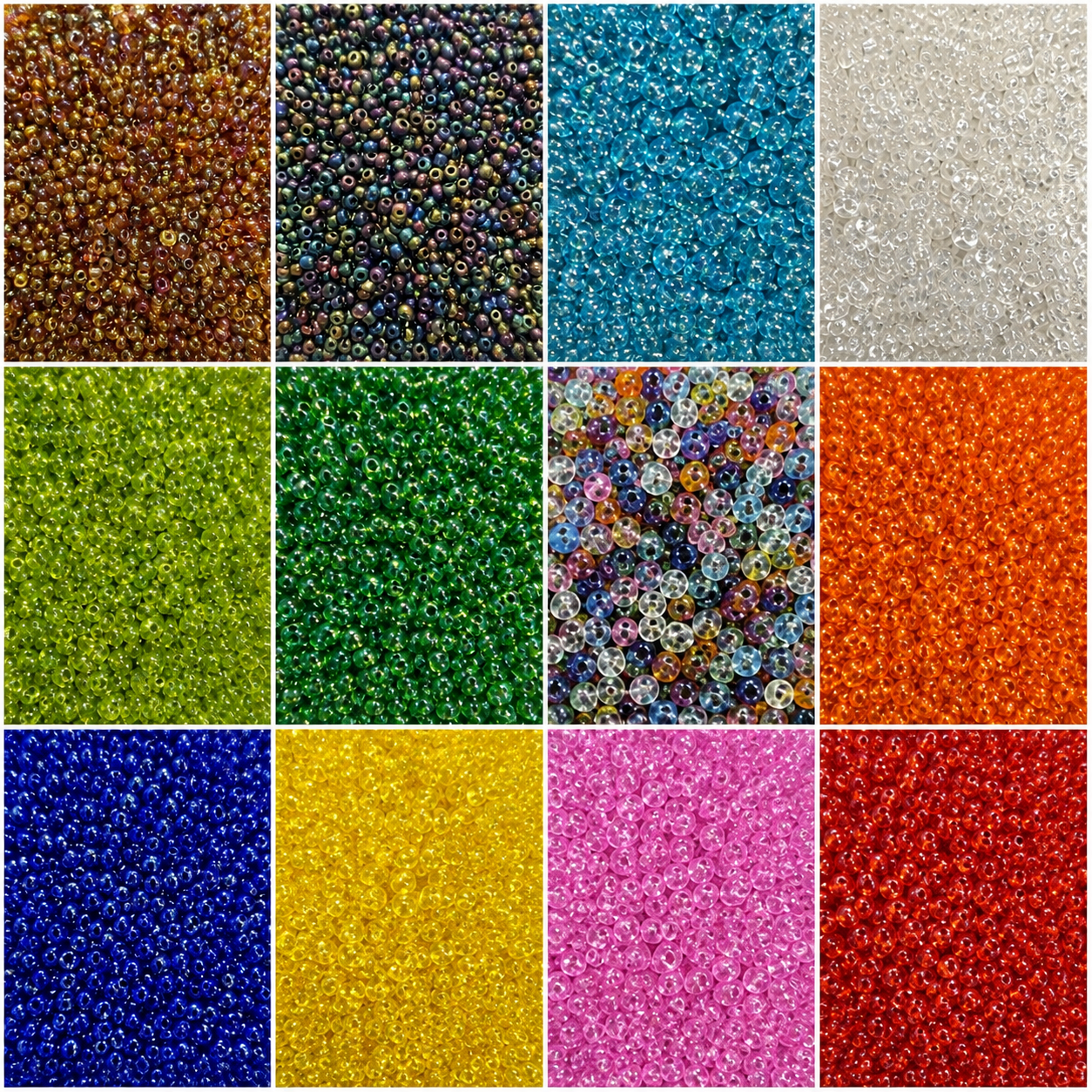 Glass Seed Beads - 2mm 11/0 - Rainbow - 20g approx 1300 pieces