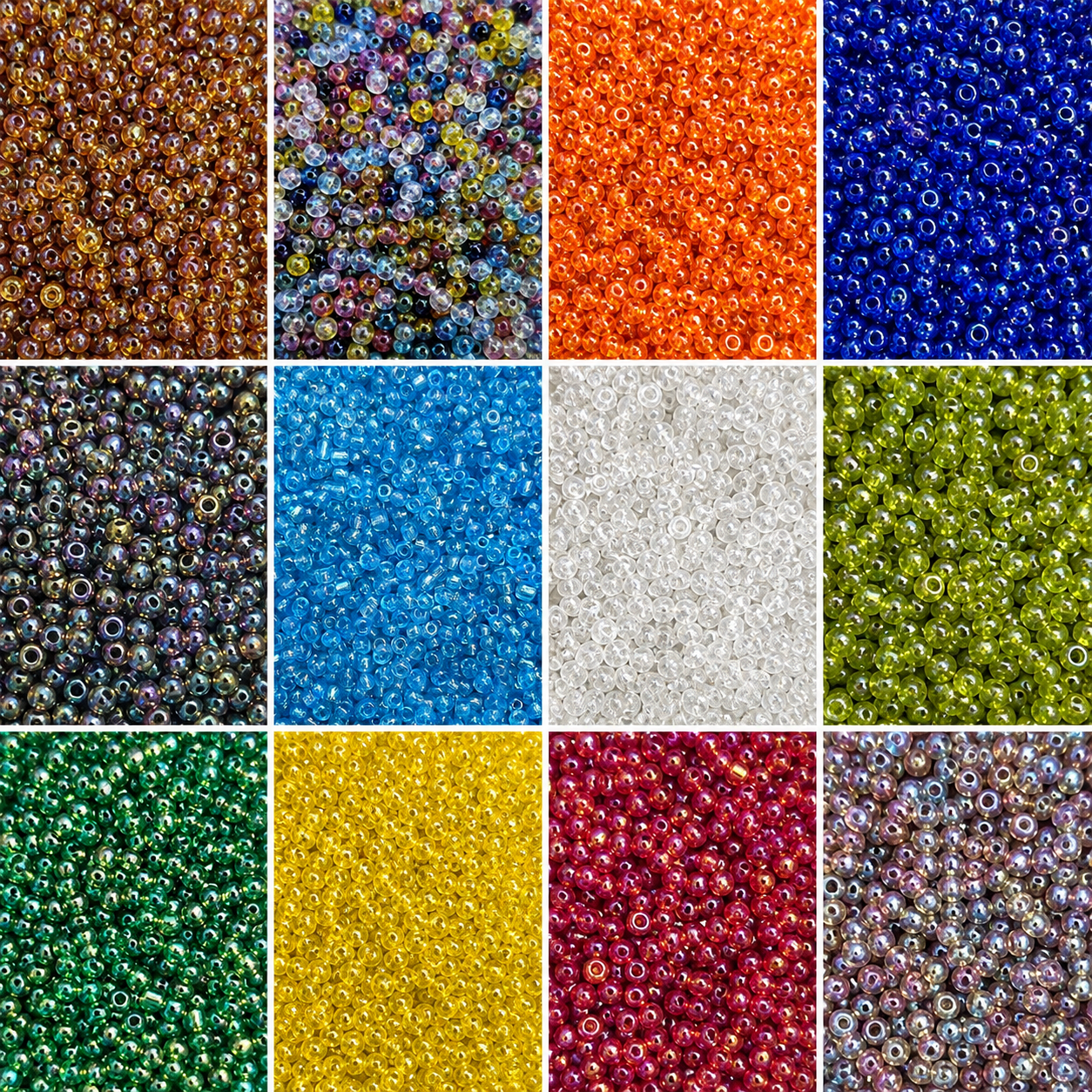 Glass Seed Beads - 3mm 8/0 - Rainbow - 20g approx 500 pieces