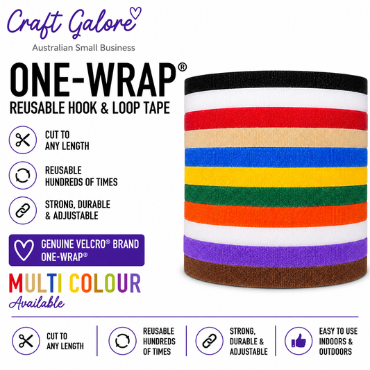 12.5mm Genuine Velcro® Brand ONE WRAP Reusable Hook Loop Tape