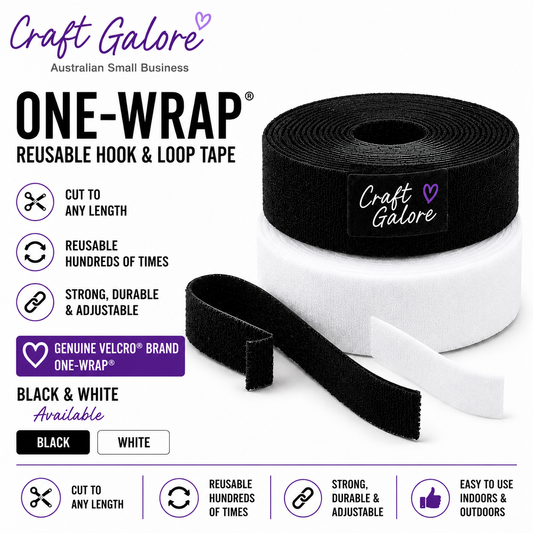6mm Genuine Velcro® SEW ON Hook & Loop Tape - 1mt