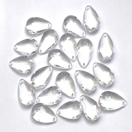Plastic Acrylic Tear Drop Beads - Clear - Small / Medium / Large