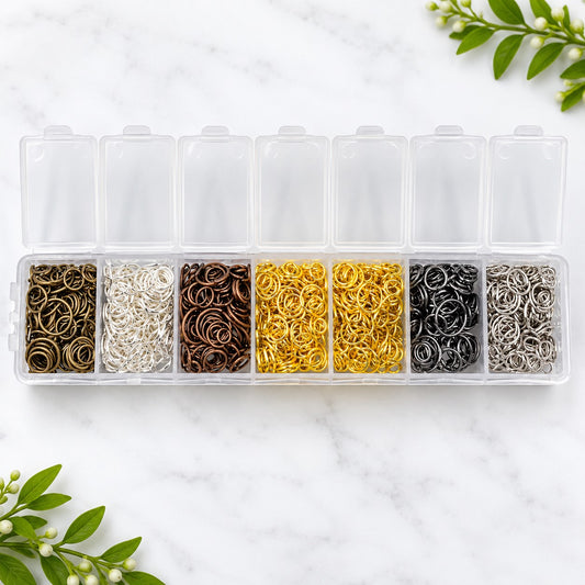 Jump Ring Kit 4mm–10mm – 6 Assorted Metallic Finishes with Storage Organiser