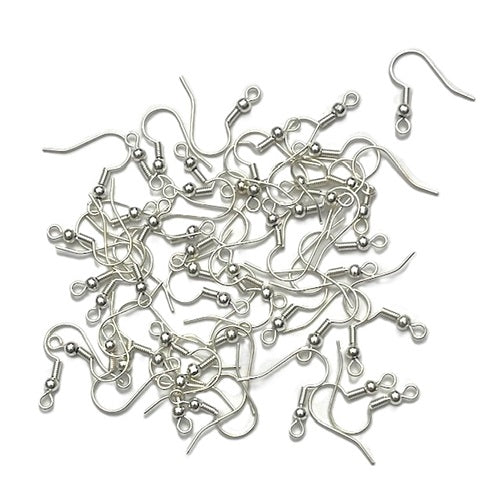 Earring Hooks - 50 Pieces - 6 Colours