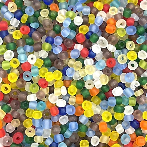 Glass Seed Beads - 4mm 6/0 - Frosted - 20g approx 200 pieces