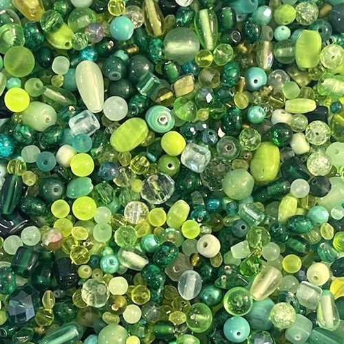 50g Glass Bead Mixes - 80 to 100 Pieces - Size 4mm to 12mm - 12 Colours