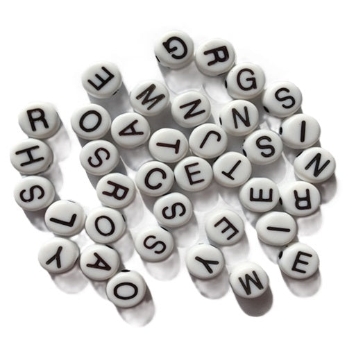 Craft Alphabet Beads - Black & White