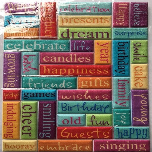 Craft Stickers - Puffy Glitter - Party Theme