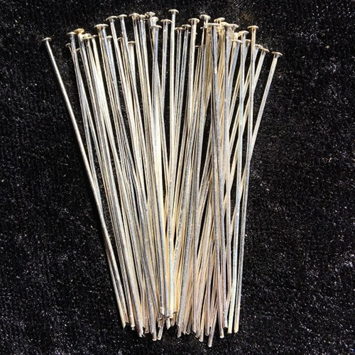 Head Pins - 45mm - Bright Silver - 50 Pieces
