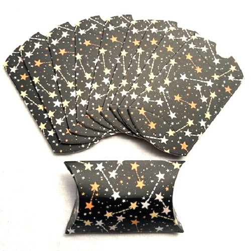 10 x Cardboard Pillow Boxes Gift Boxes - Stars
