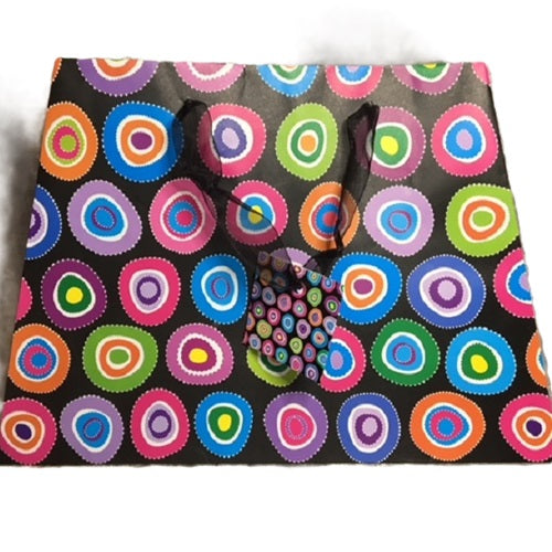 Gift Bags - Black With Coloured Dots