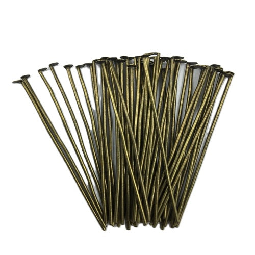 Head Pins - 50mm - 50 Pieces - Straightened