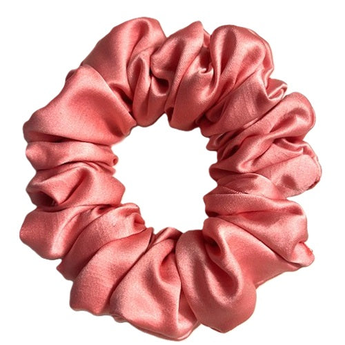 Scrunchies - Peach Satin - Standard Size - Recycled Material