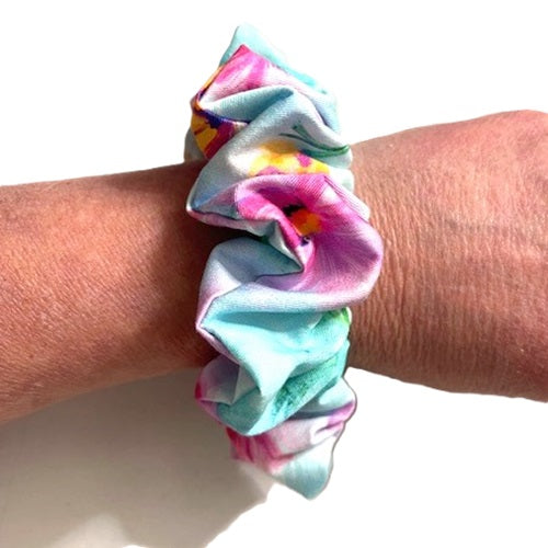 Scrunchies - Colourful Flowers - Cotton Blend - Standard Size