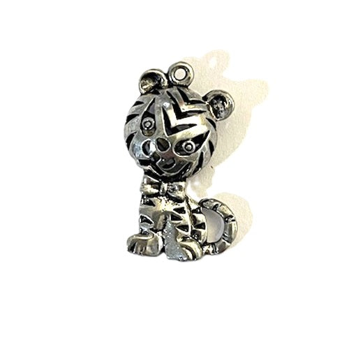 Pendant - Tiger - Silver - 31mm - 1 Piece