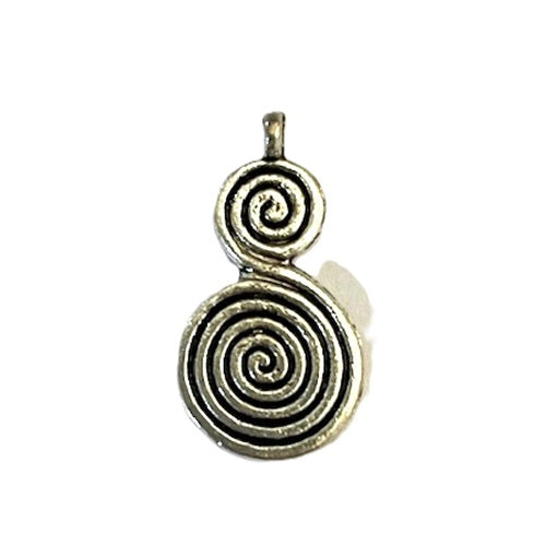 Pendant - Swirls - Silver - 27mm - 1 Piece